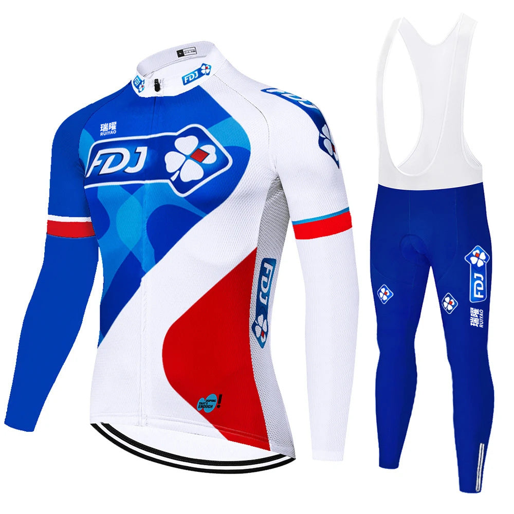 FDJ - Professionelles Langarm-Radtrikot